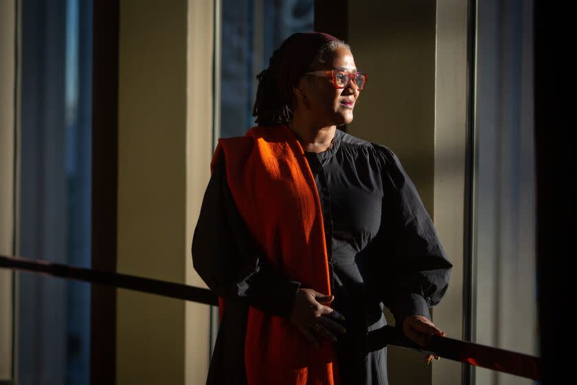 LOS ANGELES, CA - NOVEMBER 22: Lynn Nottage, author of "Clyde's" poses for a portrait at the Mark Taper Forum on Tuesday, Nov. 22, 2022 in Los Angeles, CA. (Jason Armond / Los Angeles Times)