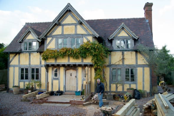 self-built Elizabethan house