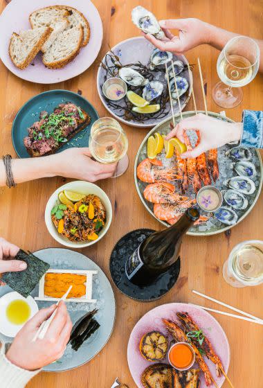 Seafood pop-up Crudo e Nudo is now a permanent restaurant in Santa Monica with oysters, prepared foods, a fish market and patio seating.