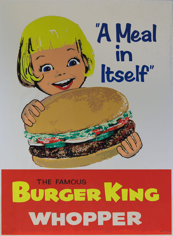 This is another 1960's ad describing the burger as "A meal in itself."