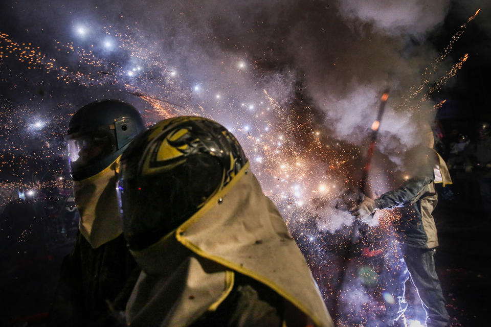 Taiwanese celebrate the world’s most dangerous fireworks festival