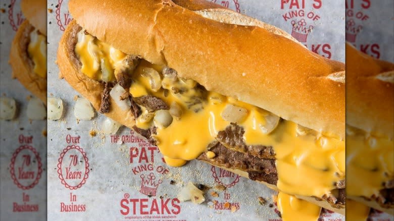 Philly Cheesteak with cheese whiz and onions