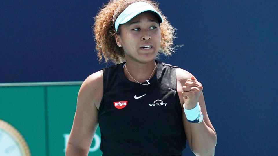 Naomi Osaka, pictured here in action at the Miami Open.