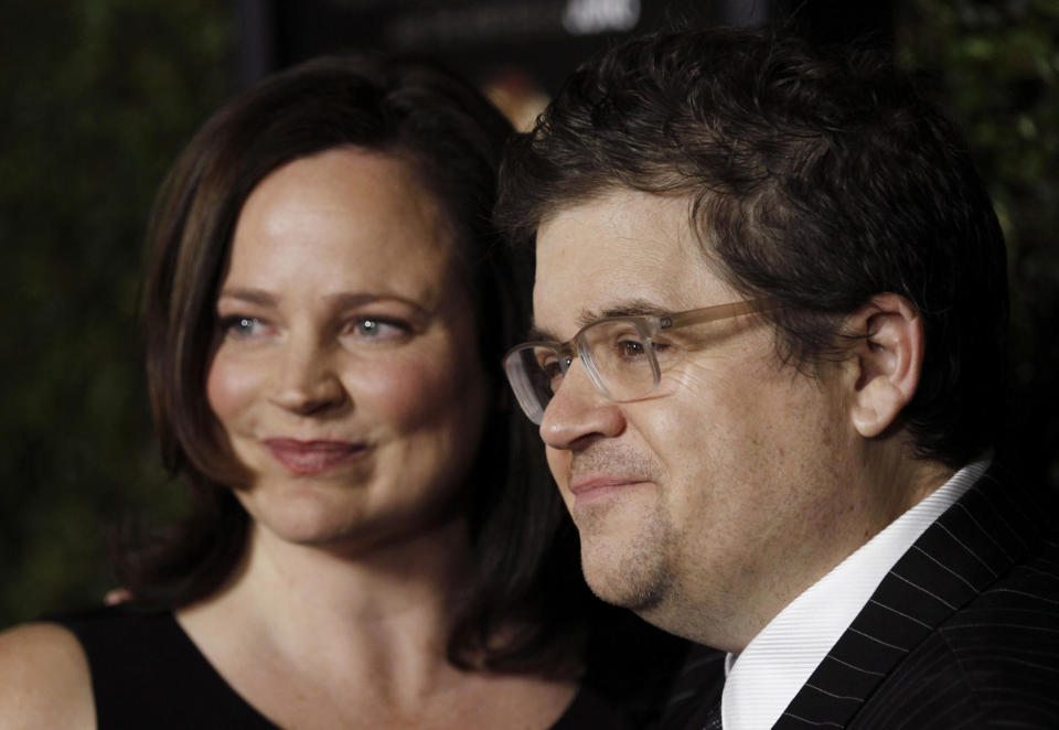 True-crime writer Michelle McNamara and comedian Patton Oswalt  / Credit: AP