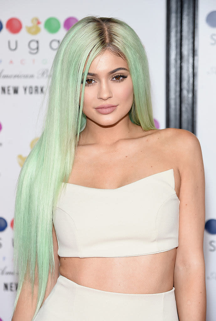 green hair kylie in 2015