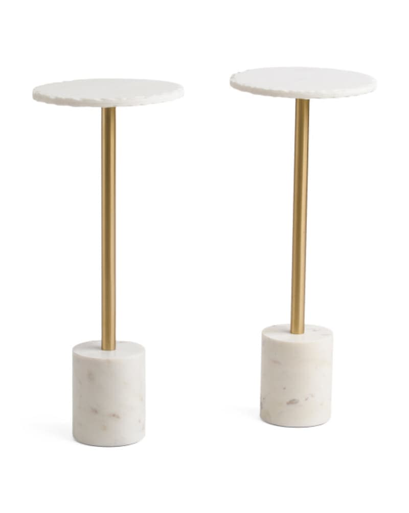 Marble Top Rough Edge Drink Tables