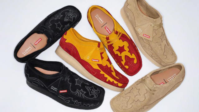 syreindhold Af storm tag Supreme and Clarks Team Up on Trio of Shoes Dropping This Week