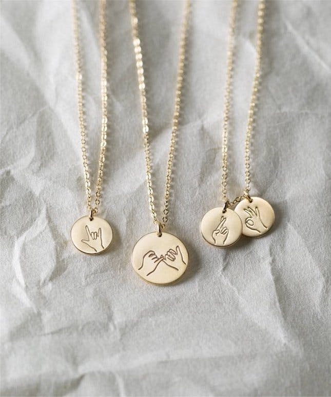 GLDN x LayeredAndLong Hand Gestures Necklace 