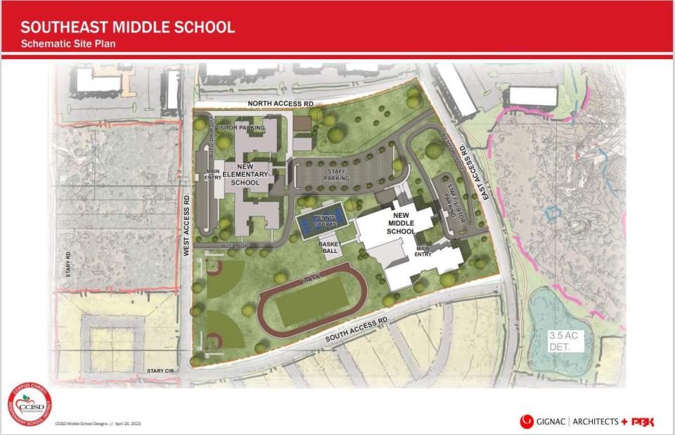 Gignac Architects and design consultant PBK have created early renderings for Corpus Christi ISD's new Southside middle school which will be built beside Creekside Elementary School.