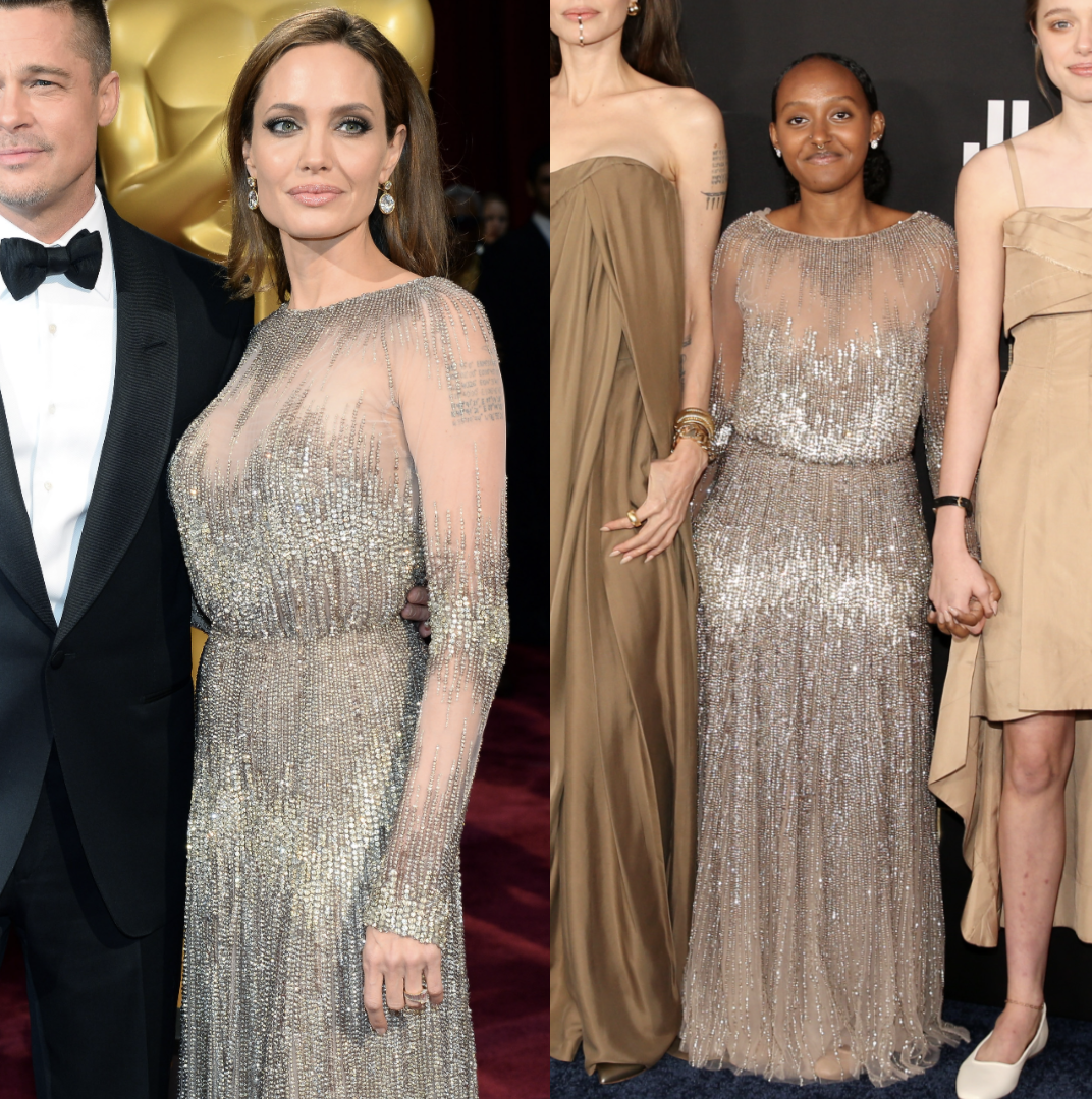 The 16-year-old seemed to borrow her mother's dress from the 2014 Oscars. (Photo: Getty Images)