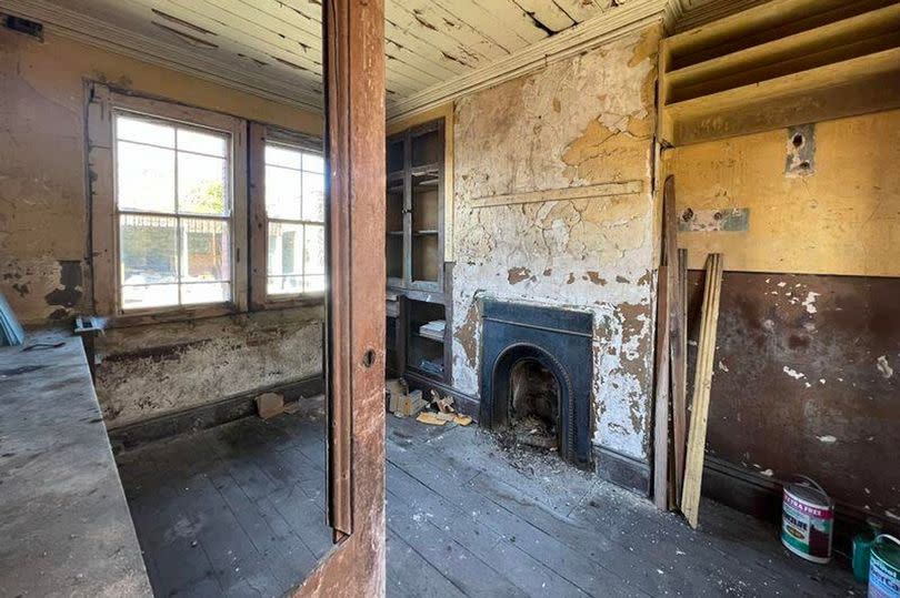 The ticket office with its staff countertop and period fireplace