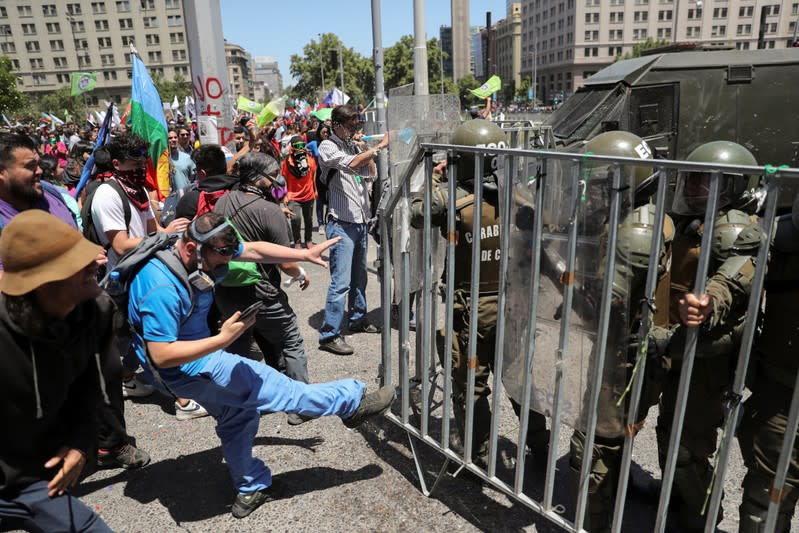 Protests against Chile's government in Santiago