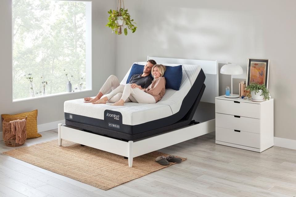 Beds with adjustable bases, like this Serta iComfort mattress, are growing in popularity.