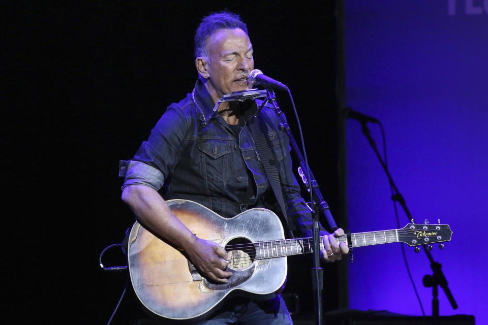 Bruce Springsteen performs at the 13th annual Stand Up For Heroes benefit concert in support of the Bob Woodruff Foundation at the Hulu Theater at Madison Square Garden on Monday, Nov. 4, 2019, in New York. (Photo by Greg Allen/Invision/AP)