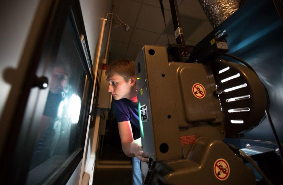 For illustrative purposes: A camera operator monitors a movie screening in the projection room of a Cinema Park multiscreen theatre complex at the Metropolis Shopping and Entertainment Mall in Moscow, Russia, on Saturday, May 18, 2013. (Andrey Rudakov/Bloomberg via Getty Images)