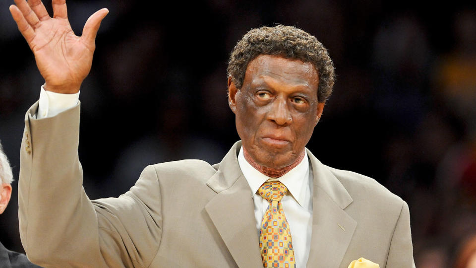 NBA Hall of Famer Elgin Baylor is seen here waving to fans.