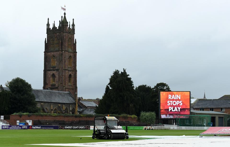 Rain stops play at the county cricket match between Somerset and Yorkshire on Friday (Rex)