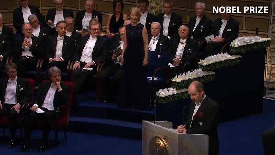 Alice Munro's daughter accepted the 2013 Nobel Prize in Literature on behalf of the Canadian author at a ceremony in Stockholm. Munro says she is still in a daze from being awarded the prize.