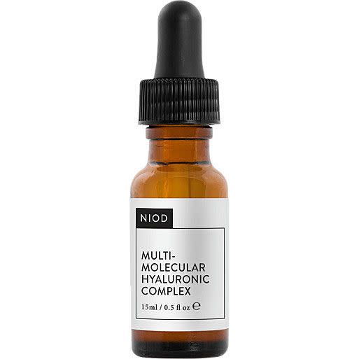 <p>Niod is the older sister to The Ordinary, both brands were created by Deciem and both serve a different purpose. The Ordinary is budget skincare using tried and trusted ingredients, whereas Niod combines this principle with new cutting edge ingredients. The Ordinary Hyaluronic Acid 2% contains three forms of hyaluronic acid, whereas Niod's hyaluronic contains 15 forms. Both work but if you have the budget you will notice more dramatic results with this serum.</p><p><a class="link " href="https://www.feelunique.com/p/NIOD-Multi-Molecular-Hyaluronic-Complex-15ml" rel="nofollow noopener" target="_blank" data-ylk="slk:Buy now;elm:context_link;itc:0;sec:content-canvas">Buy now</a> Feelunique.com, £25</p>