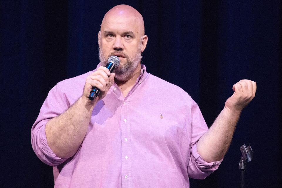 AUSTIN, TEXAS - APRIL 24: Comedian Guy Branum performs onstage during Moontower Just For Laughs "Sarah Silverman & Friends" at ACL Live at The Moody Theatre on April 24, 2022 in Austin, Texas. (Photo by Rick Kern/Getty Images)