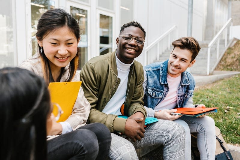 Students on campus 