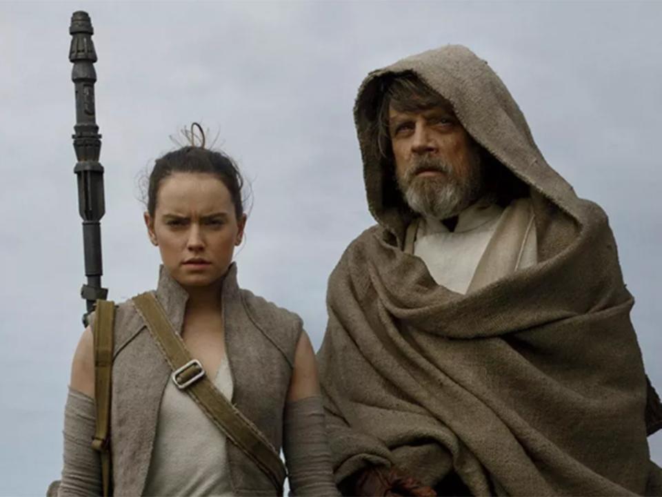 Daisy Ridley and Mark Hamill in Star Wars: The Last Jedi: Lucasfilm