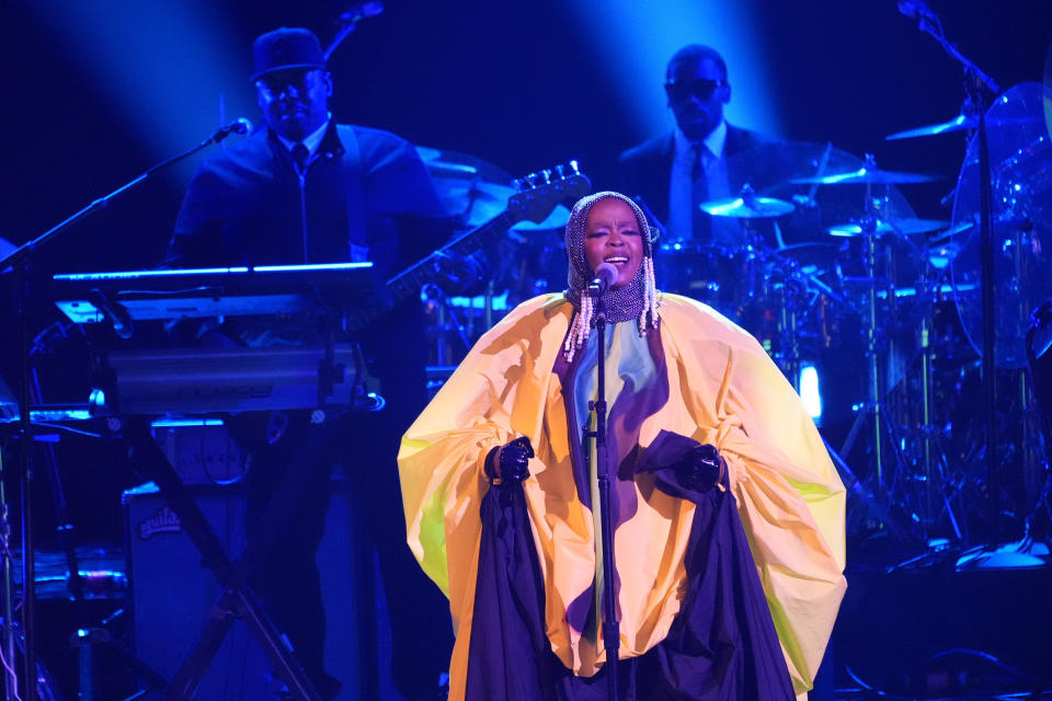 Lauryn Hill performs during the BET Awards on Sunday, June 30, 2024, at the Peacock Theater in Los Angeles. (AP Photo/Chris Pizzello)