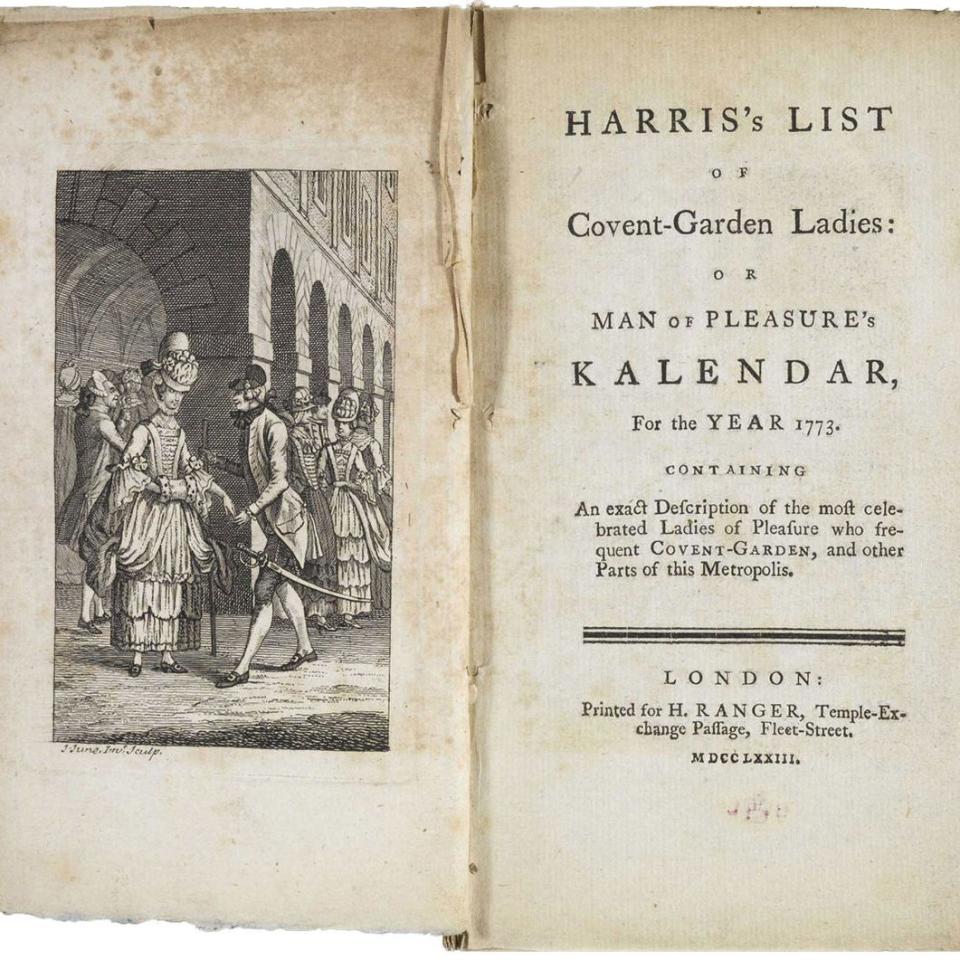 A 1773 edition of Harris’s List of Covent Garden Ladies