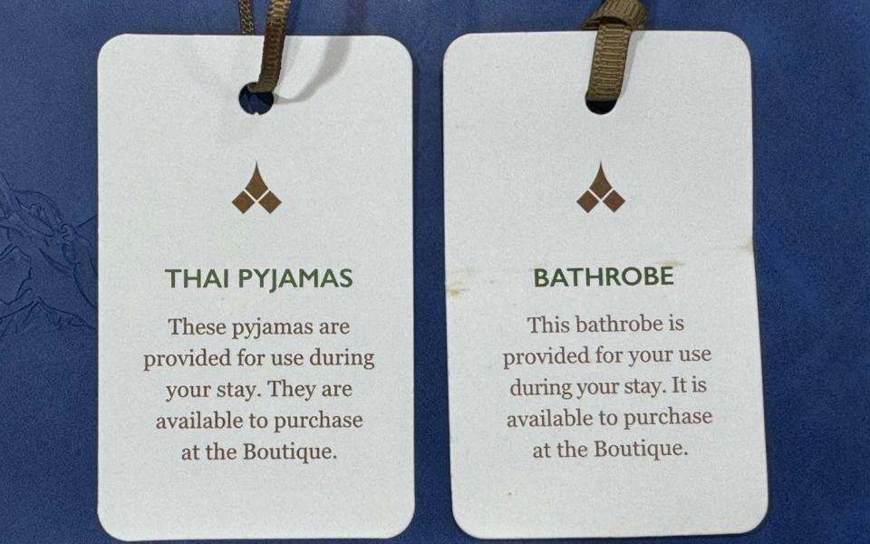 Signs at the five-star Thai resort Chiva-Som make it clear that certain items should not be regarded as complimentary