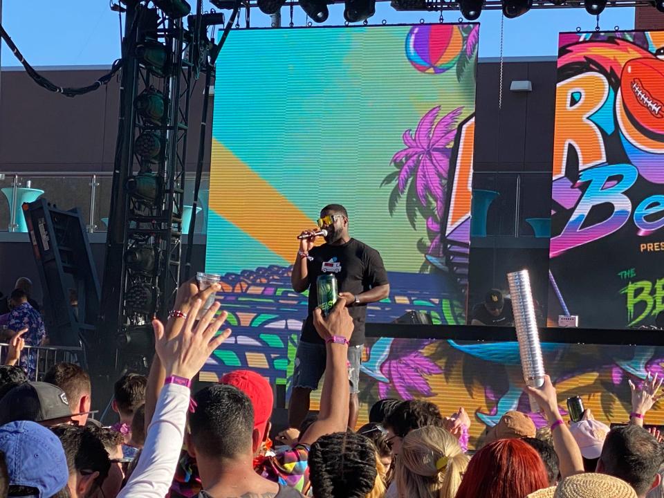 DJ IRIE rocks the stage at Gronk Beach.