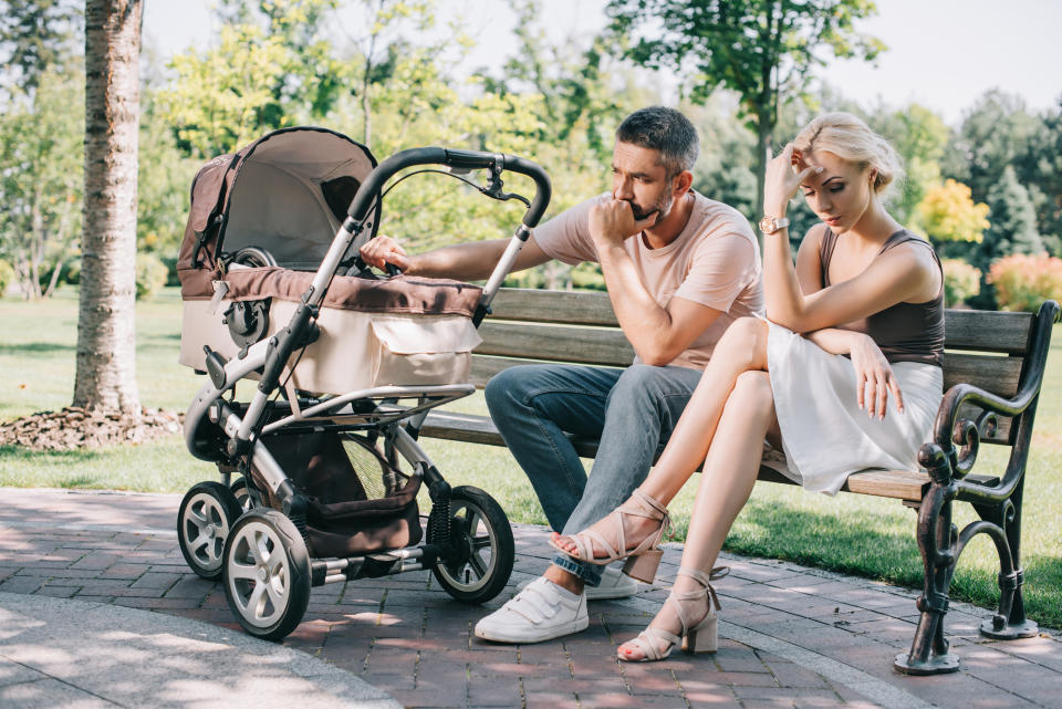 A new survey has revealed new parents can have up to 2500 arguments in the first year after welcoming a baby [Photo: Getty]