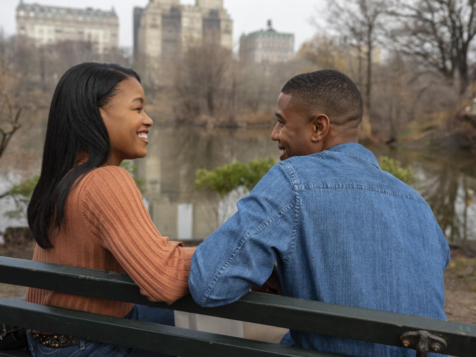 This mage released by Sony Pictures shows Chanté Adams, left, and Michael B. Jordan in a scene from Columbia Pictures' "A Journal for Jordan." (Columbia-Sony Pictures via AP)