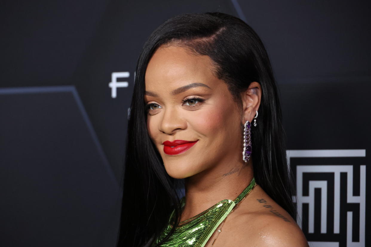 Rihanna opened up about why she's happy to have announced her pregnancy and what that means for her style. (Photo: Mike Coppola/Getty Images)