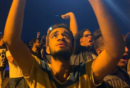 Small groups of protesters gather in central Cairo shouting anti-government slogans in Cairo