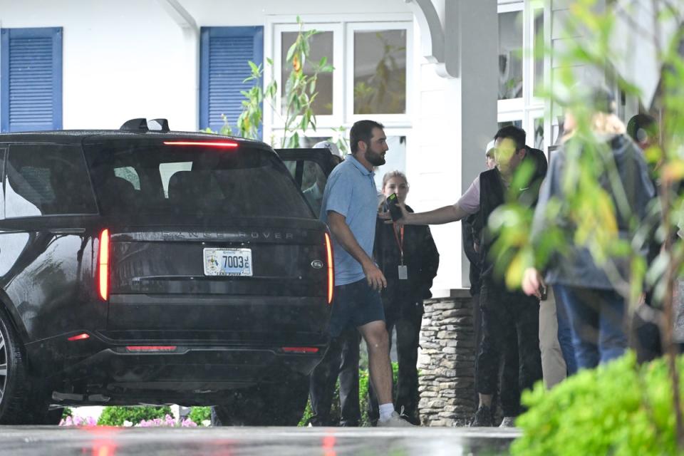 Scottie Scheffler arrives to the course during the second round of PGA Championship at Valhalla Golf Club on May 17, 2024 (PGA TOUR)