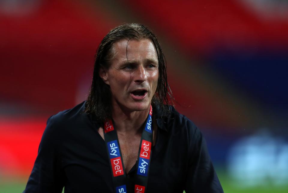 Wycombe manager Gareth Ainsworth celebrates winning the League One playoff final (Getty Images)