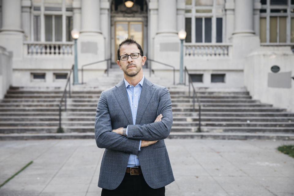 This undated photo provided by the John D. and Catherine T. MacArthur Foundation shows 2023 McArthur Fellow Ian Bassin. Bassin is a lawyer and the executive director of Protect Democracy, a nonpartisan organization which helps election officials monitor the integrity of voter registration data. The John D. and Catherine T. MacArthur Foundation announced the 2023 class of fellows, often known as recipients of the "genius grant" on Wednesday, Oct. 4, 2023. (John D. and Catherine T. MacArthur Foundation via AP Photo)