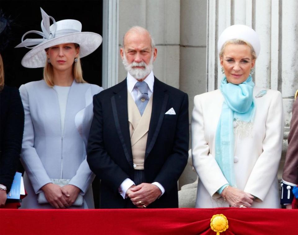 Lady Gabriella Windsor with her parents, Prince and Princess Michael of Kent during the 2013 Trooping the Colour