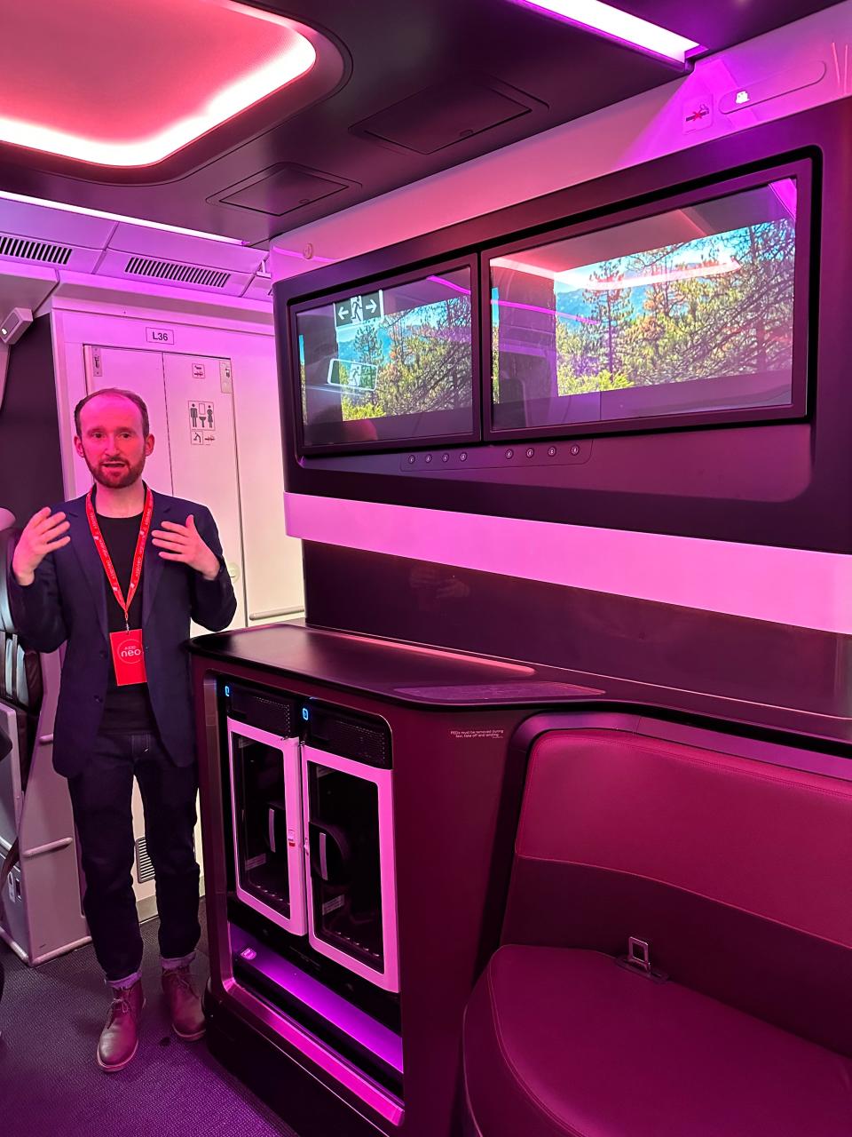 The Loft on Virgin Atlantic plane, Dan Koday, " I was one of the first people to see Virgin Atlantic's newest aircraft that will fly between NYC and London."