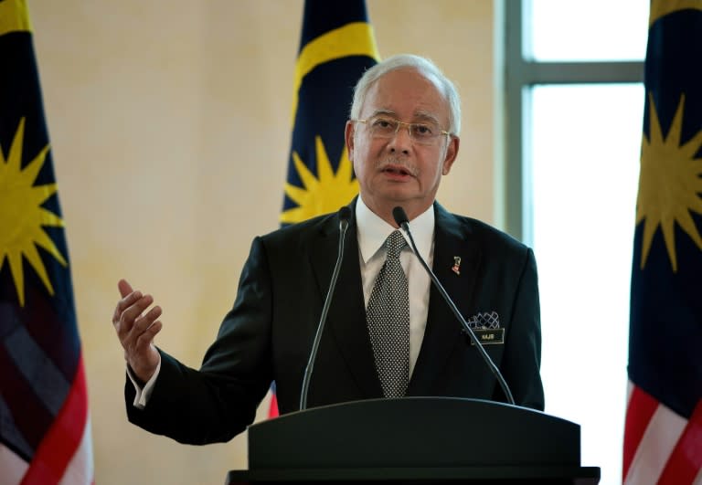 Malaysia's Prime Minister Najib Razak speaks during a joint press conference at the prime minister's office in Putrajaya on February 6, 2015
