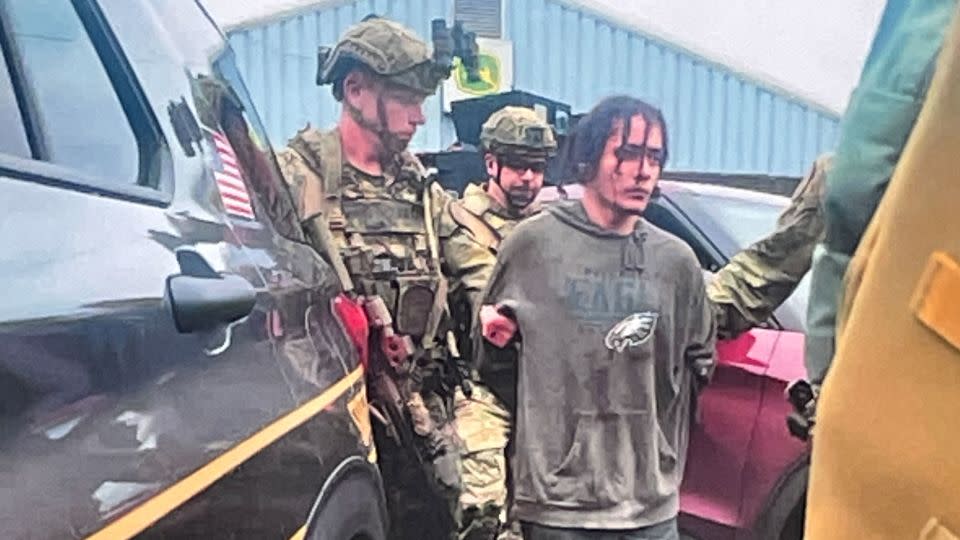 Escaped inmate Danilo Cavalcante is shown after being captured. - Pennsylvania State Police