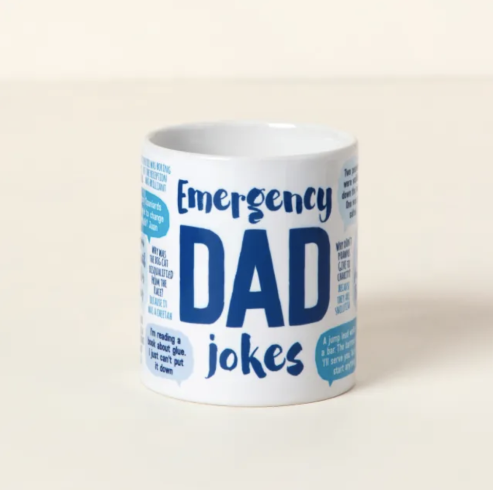 <p><a href="https://go.redirectingat.com?id=74968X1596630&url=https%3A%2F%2Fwww.uncommongoods.com%2Fproduct%2Femergency-dad-jokes-mug&sref=https%3A%2F%2Fwww.cosmopolitan.com%2Fstyle-beauty%2Ffashion%2Fg23513430%2Ffunny-gifts-for-men%2F" rel="nofollow noopener" target="_blank" data-ylk="slk:Shop Now;elm:context_link;itc:0;sec:content-canvas" class="link ">Shop Now</a></p><p>Uncommon Goods Emergency Dad Jokes Mug</p><p>uncommongoods.com</p><p>$15.00</p>