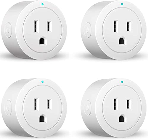 Smart Plug Amysen - Alexa, Echo & Google Home – Only WiFi 2.4G (4- Pack) (C LED White)
