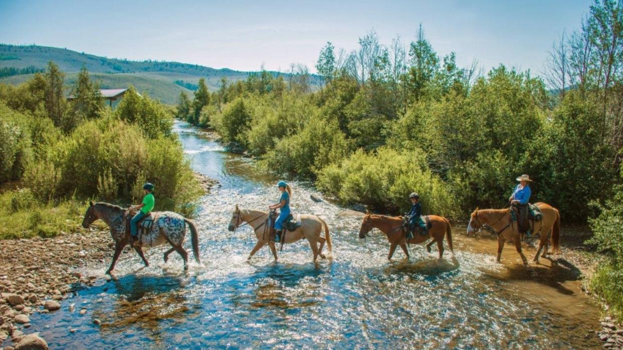 Horseback riding at C Lazy U Ranch.