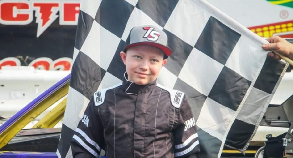 11-year-old boy Caleb Hammond (pictured), who is dying from leukemia, is collecting racing stickers to cover his casket before he dies from cancer