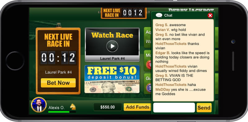 Derby Games' Derby Jackpot app lets you bet on horse races and then watch them live.