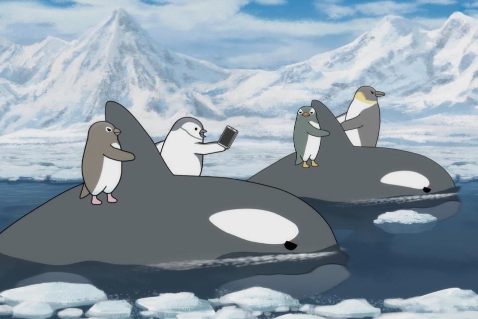 南極篇加入大量日式「漫才」元素，看三隻企鵝一邊吐槽，一邊幫助皇帝企鵝找到回家的路。（圖／采昌國際多媒體提供）