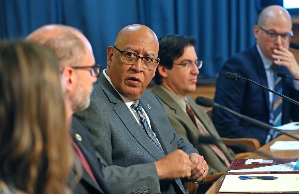 DOC Secretary Kevin Carr appears before the Plan Commission on Dec. 12, 2022 at Milwaukee City Hall.