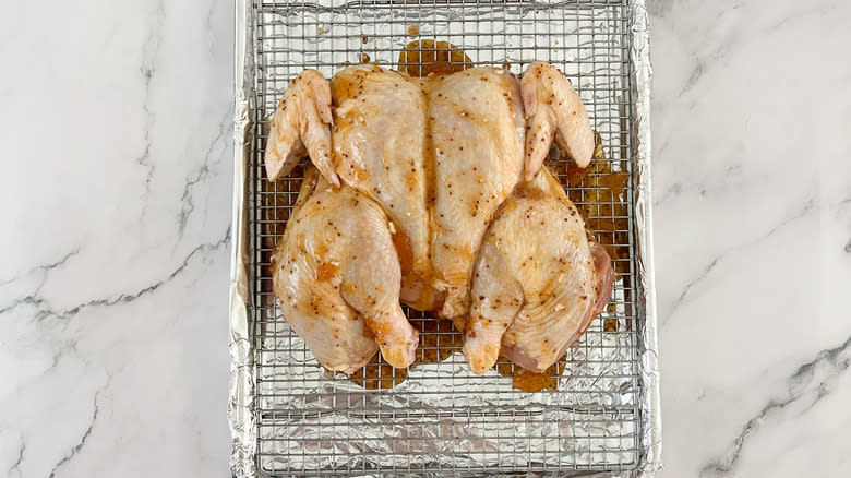 marinated spatchcocked chicken