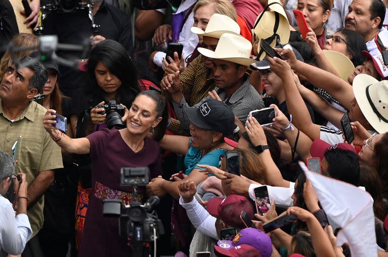 Claudia Sheinbaum,la candidata del partido oficialista Morena. (Rodrigo OROPEZA / AFP)